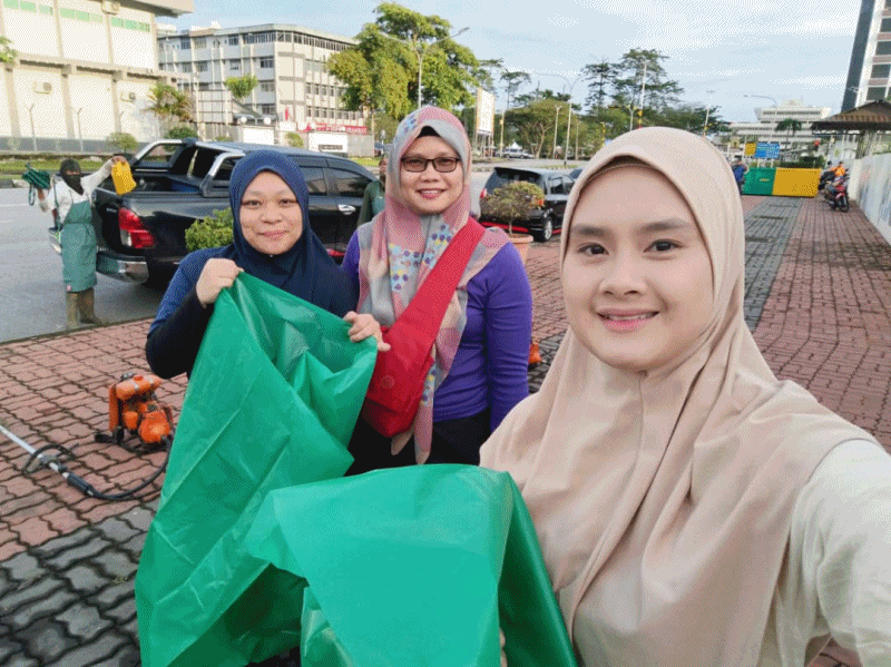 gotong royong perdana tanah perkuburan Al-Qadim Sibu