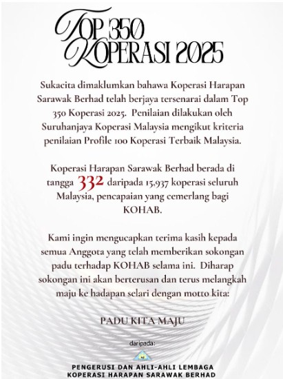 poster pemakluman antara koperasi terbaik di malaysia