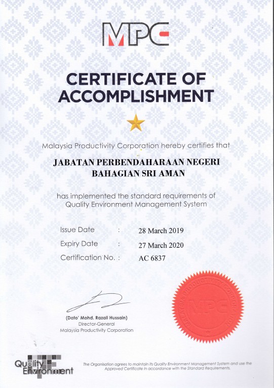 persijilan qe perbendaharaan sri aman 320192020